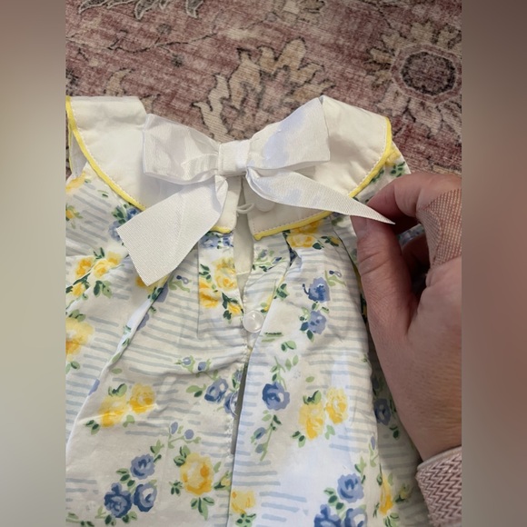 Janie and Jack blue and yellow floral dress w/bloomers - Picture 2 of 3